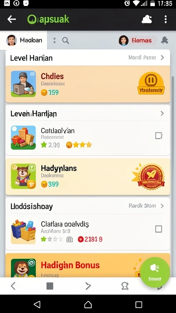 Karakter unik dengan kemampuan khusus di setiap level.