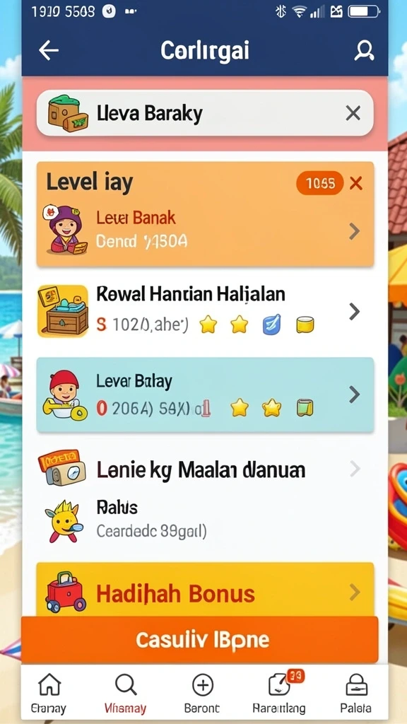 Tampilan menu utama yang menarik dan mudah dinavigasi.