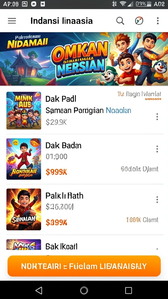 Tampilan menu utama yang intuitif dan mudah digunakan.